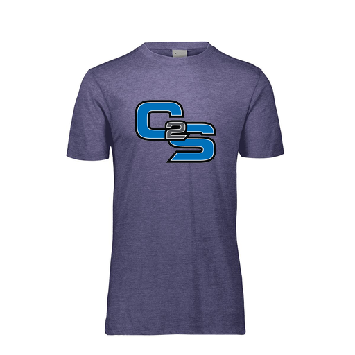 [FTSCUBNV-YS-LOGO3] Decker Youth Tri-Blend T-Shirt - Short Sleeve (Youth S, Navy, Logo 3)