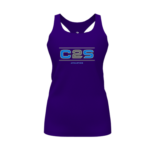 [CUS-DFW-RCBK-PER-PUR-FYS-LOGO1] Racerback Tank Top (Female Youth S, Purple, Logo 1)