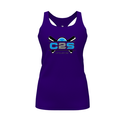 [CUS-DFW-RCBK-PER-PUR-FYS-LOGO2] Racerback Tank Top (Female Youth S, Purple, Logo 2)