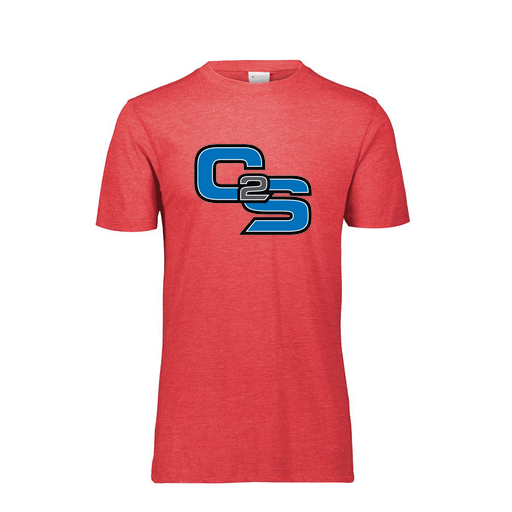 [FTSCUBRD-YS-LOGO3] Decker Youth Tri-Blend T-Shirt - Short Sleeve (Youth S, Red, Logo 3)