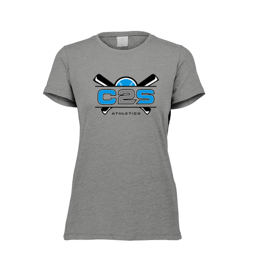 [FTSCUBGY-FAXS-LOGO2] Decker Women's Tri-Blend T-Shirt - Short Sleeve (Female Adult XS, Gray, Logo 2)