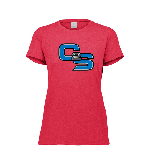 [FTSCUBRD-FAXS-LOGO3] Decker Women's Tri-Blend T-Shirt - Short Sleeve (Female Adult XS, Red, Logo 3)
