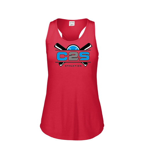 [3078.V96.S-LOGO2] Ladies Tri Blend Tank Top (Female Adult S, Red, Logo 2)