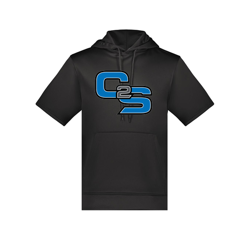 [6871.080.S-LOGO3] Men's Dri Fit Short Sleeve Hoodie (Adult S, Black, Logo 3)