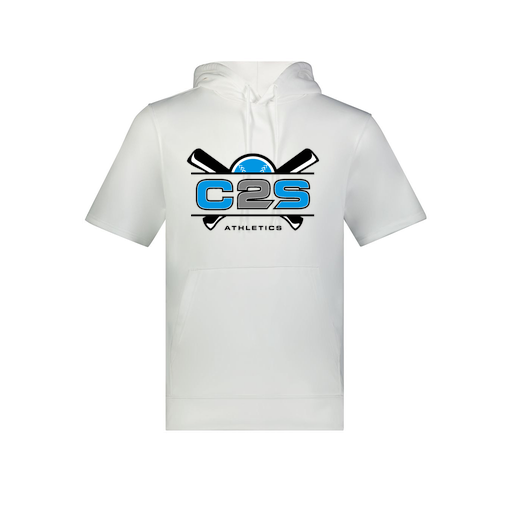 [6871.005.S-LOGO2] Men's Dri Fit Short Sleeve Hoodie (Adult S, White, Logo 2)