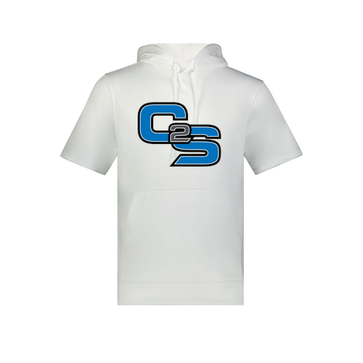 [6871.005.S-LOGO3] Men's Dri Fit Short Sleeve Hoodie (Adult S, White, Logo 3)