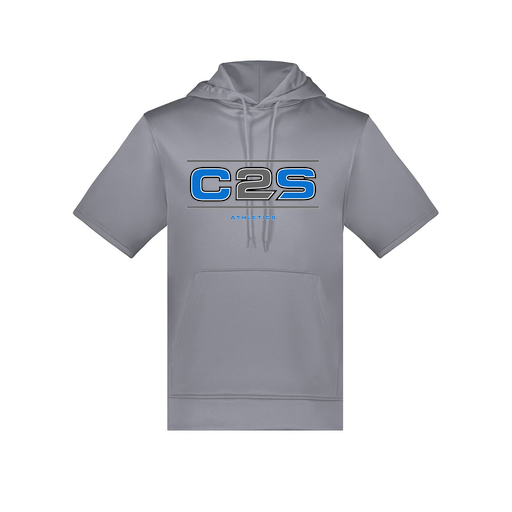 [6871.059.S-LOGO1] Men's Dri Fit Short Sleeve Hoodie (Adult S, Gray, Logo 1)