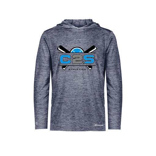 [FOLHCGNV-AS-LOGO2] Decker Men's Charge Hoodie (Adult S, Navy, Logo 2)