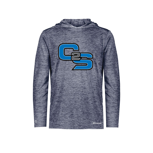 [FOLHCGNV-YS-LOGO3] Decker Youth Charge Hoodie (Youth S, Navy, Logo 3)