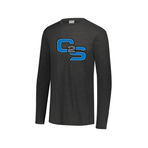 [FTLCUBBK-AXS-LOGO3] Decker Men's Tri-Blend T-Shirt - Long Sleeve (Adult XS, Black, Logo 3)