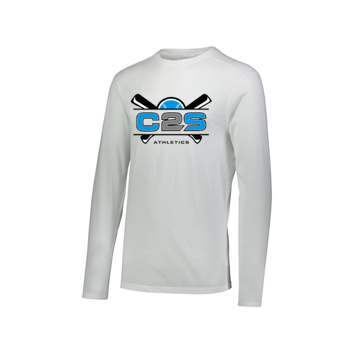 [FTLCUBWH-AXS-LOGO2] Decker Men's Tri-Blend T-Shirt - Long Sleeve (Adult XS, White, Logo 2)