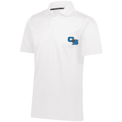 [222568.005.S-LOGO3] Men's Prism Polo (Adult S, White, Logo 3)