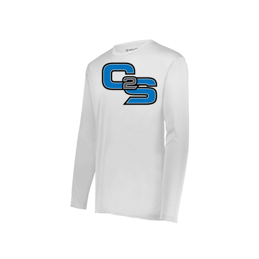 [222823.005.S-LOGO3] Youth LS Smooth Sport Shirt (Youth S, White, Logo 3)