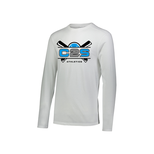 [3076.005.S-LOGO2] Youth LS Ultra-blend T-Shirt (Youth S, White, Logo 2)