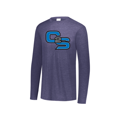 [3076.72N.S-LOGO3] Youth LS Ultra-blend T-Shirt (Youth S, Navy, Logo 3)