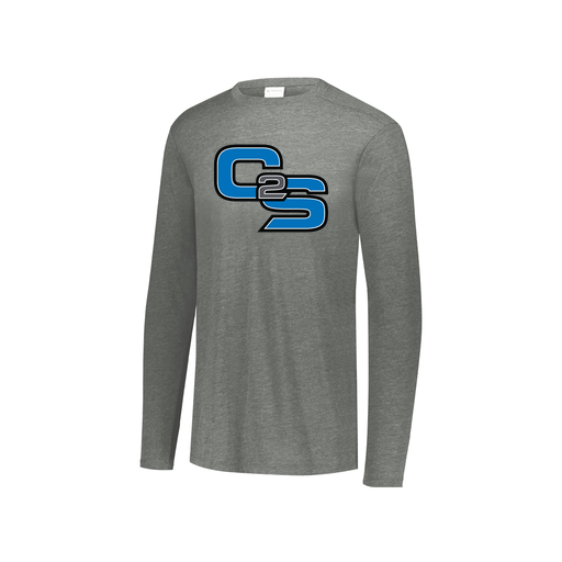 [3076.013.S-LOGO3] Youth LS Ultra-blend T-Shirt (Youth S, Gray, Logo 3)