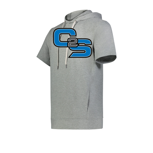 [222605-SIL-YS-LOGO3] YOUTH VENTURA SOFT KNIT SHORT SLEEVE HOODIE (Youth S, Silver, Logo 3)