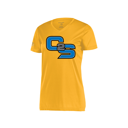 [222820.023.S-LOGO3] Ladies Movement Dri Fit Shirt (Female Adult S, Athletic Gold, Logo 3)