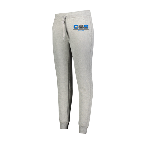 [229748.017.XS-LOGO1] Ladies 60/40 Fleece Jogger (Female Adult XS, Silver, Logo 1)