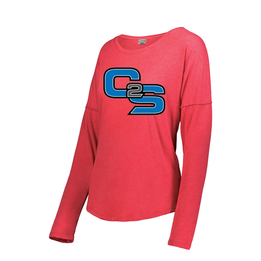 [3077.V96.XS-LOGO3] Ladies LS Ultra-blend T-Shirt (Female Adult XS, Red, Logo 3)